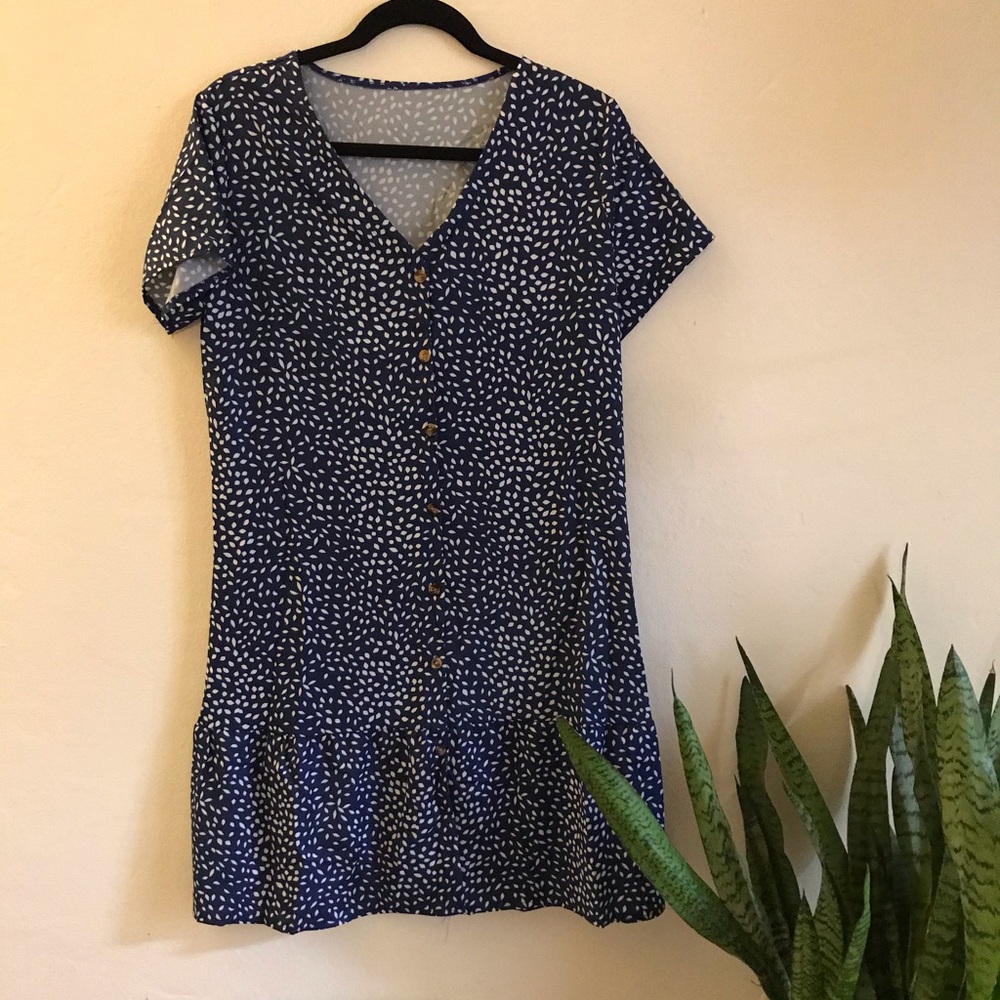 Patterned Blue/White Dress